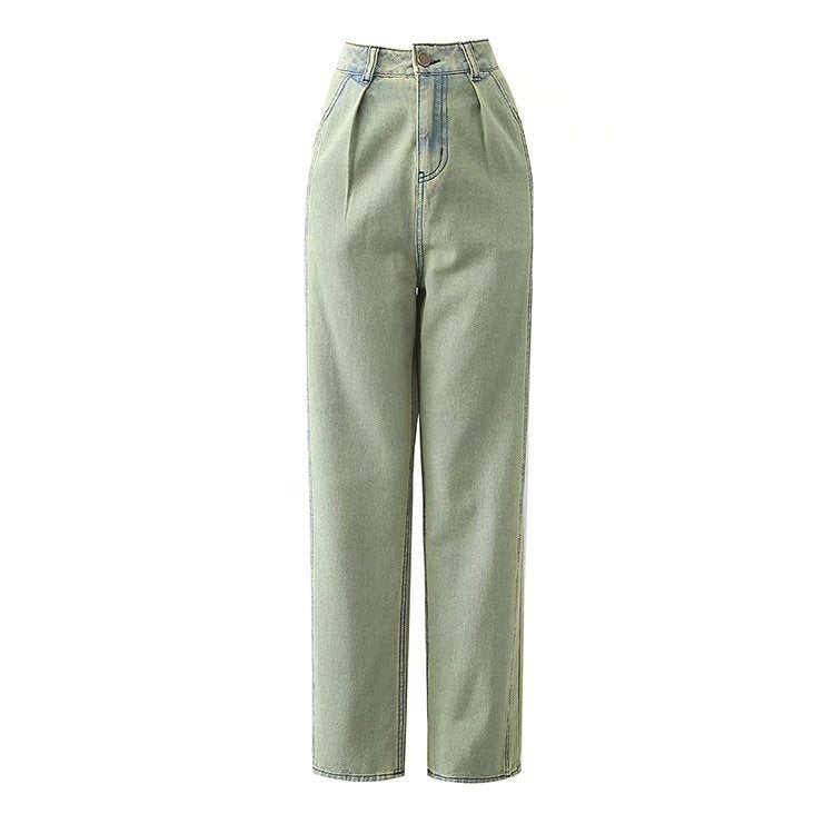 Fashion Green Jeans Woman