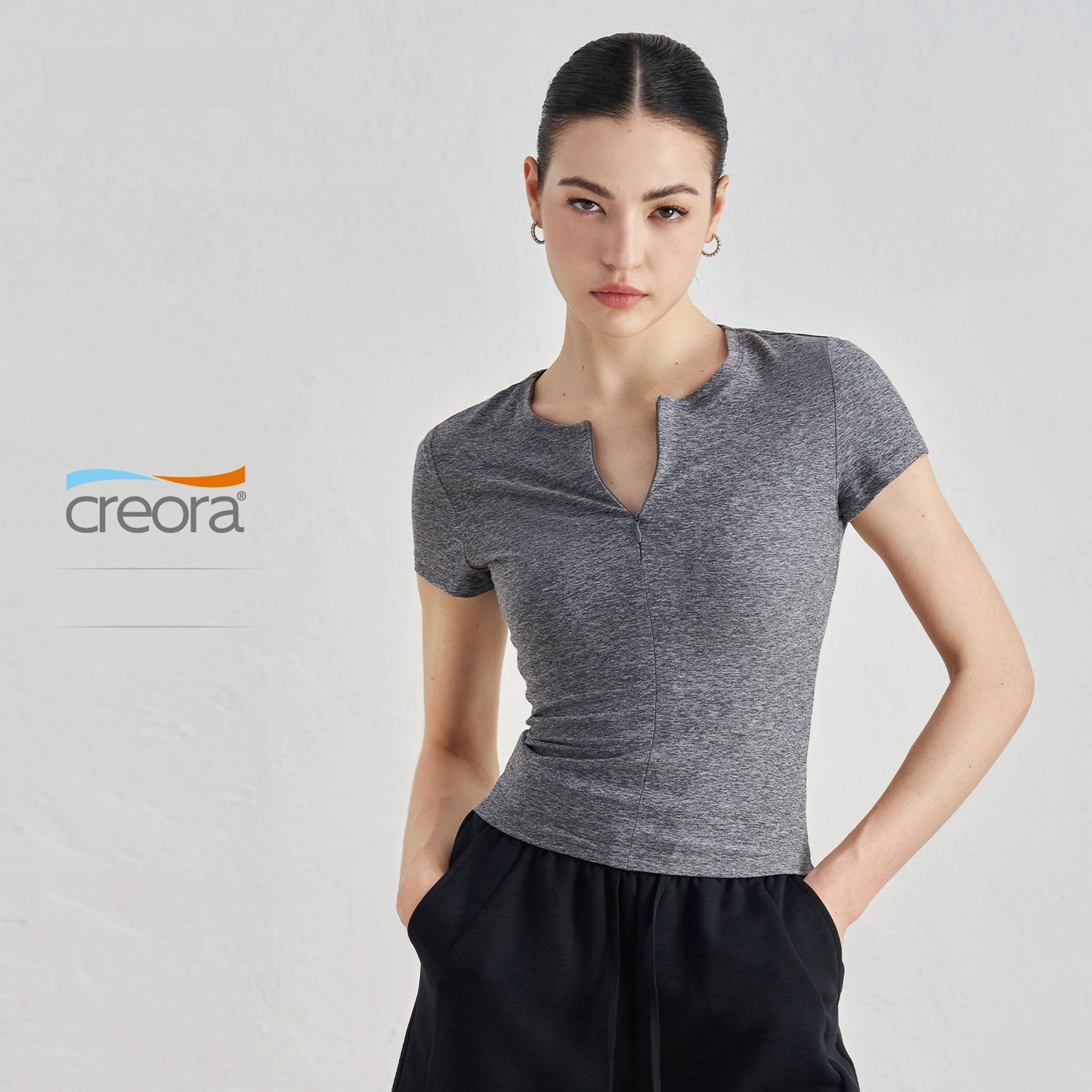 Slim Fit Slimming Yoga Short Sleeve High-grade Tight Waist Inner Sports T-shirt Round Neck Workout Top