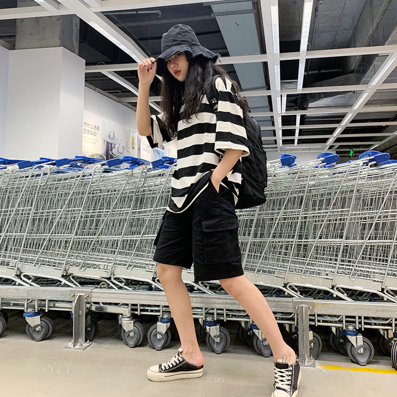 Cool Girls Wear Striped Short Sleeve T-Shirts