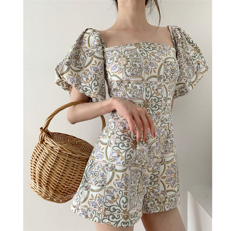 New  Square Collar Shorts Women's Clothing